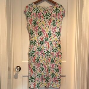 Boden Florrie Tropical Print Midi Dress Size 8
